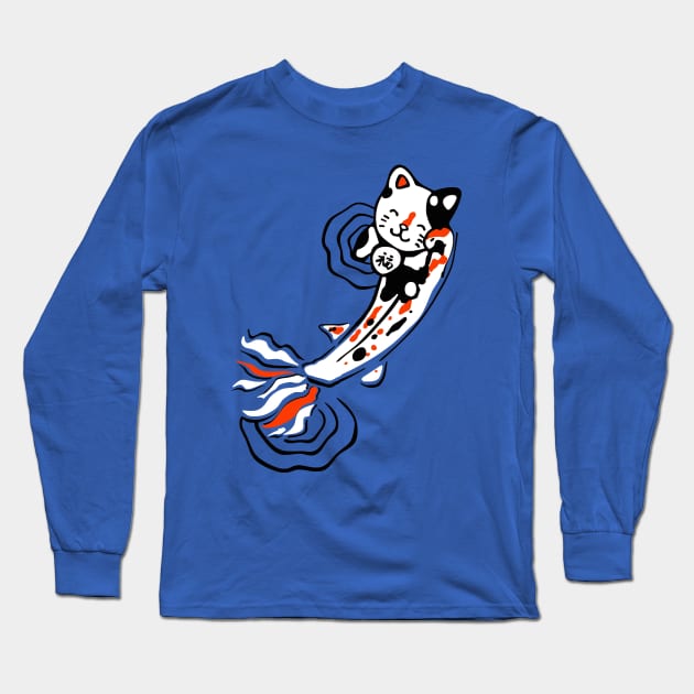 Kitty Being Koi Long Sleeve T-Shirt by DigitalFun